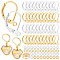 PH PandaHall 40pcs 24K Gold & 925 Sterling Silver Leverback French Earring Hooks, Ear Ring Hooks Earwires Open Loop Dangle Ear Wire Findings with 40pcs Open Jump Rings for DIY Earring Jewelry Making