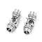 Brass Micro Pave Clear Cubic Zirconia Fold Over Clasps, Platinum, Platinum, 27x8mm, Hole: 2mm