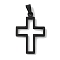 304 Stainless Steel Pendants, Religion, Cross Charm, Black, 34.5x22.5x2mm, Hole: 7.5x3.5mm