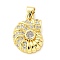 Brass Micro Pave Cubic Zirconia Pendants, Sea Snail, Rack Plating, Long-Lasting Plated, Lead Free & Cadmium Free, Real 18K Gold Plated, 18.5x13.5x3.5mm, Hole: 3.5x3.5mm