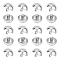 40Pcs Alloy Shank Buttons, 1-Hole, Dome/Half Round, Stainless Steel Color, 15x10mm, Hole: 1.5mm