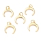 Brass Pendants, Cadmium Free & Lead Free, Long-Lasting Plated, Moon, Real 18K Gold Plated, 15.5x14x1mm, Hole: 3.5mm