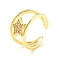Clear Cubic Zirconia Star Open Cuff Ring for Women, Cadmium Free & Lead Free, Real 18K Gold Plated, US Size 6(16.5mm)