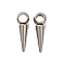 201 Stainless Steel Pendants, Cone Charm, Stainless Steel Color, 18x6x4.5mm, Hole: 3.5mm