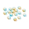 Opaque Spray Painted Glass Beads, Rondelle, Drawbench Style, Deep Sky Blue, 8x5mm, Hole: 2mm, about 1041pcs/450g