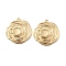 Brass Pendants, Nuggets, Long-Lasting Plated, Real 18K Gold Plated, 26x21.5x2mm, Hole: 1.6mm