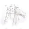Tarnish Resistant 304 Stainless Steel Eye Pin, 304 Stainless Steel, 50mm, Pin: 0.6mm, Hole: 2mm, about 5000pcs/bag