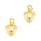 2Pcs 925 Sterling Silver Puffed Heart Charms with Jump Rings, 1Pc Suede Fabric Square Silver Polishing Cloth, Golden, 10x8x5mm, Hole: 3mm