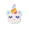 Handmade Loom Pattern Seed Beads, Unicorn Pendant, Colorful, 23x17x2mm, Hole: 0.7mm