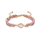 Elegant Red Wood Lace Bead Bracelet with Zircon Stone Inlay Design