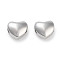 Brass Beads, Cadmium Free & Nickel Free & Lead Free, Heart, Platinum, 6x7x5mm, Hole: 1.4x2.8mm