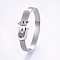 Tarnish Resistant 304 Stainless Steel Bangles, Stainless Steel Color, 1-7/8 inch(4.8cm)~2 inch(5cm)x2-3/8 inch(6.2cm)~2-3/4 inch(7cm), 8~15mm
