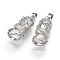 Alloy Pendant Bails, Column with Dragon, Platinum, 31x12.5x11.5mm, Hole: 3.5x7mm, 9mm inner diameter