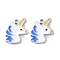 304 Stainless Steel Enamel Charms, Unicorn Charm, Cornflower Blue, 12.5x11x1.5mm, Hole: 1mm