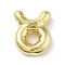 Brass Beads, Cadmium Free & Nickel Free & Lead Free, Twelve Constellations, Real 18K Gold Plated, Taurus, 19x15x4.5mm, Hole: 3.5x2mm