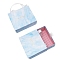 Rectangle with Marble Pattern Paper Drawer Boxes, with Ribbon Handles, for Gift Packaging, Blue, Outside Box: 14.1x12.1x4.9cm, Inside Box: 13.7x11.4x4.7cm, Handle: 22cm