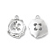 Alloy Pendants, Button Charm, Platinum, 21x16x3mm, Hole: 1.8mm