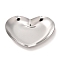 Non-Tarnish Heart 430 Stainless Steel Jewelry Display Plate, Cosmetics Organizer Storage Tray, Stainless Steel Color, 85x91.5x10mm