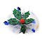Christmas Theme Glitter Felt Fabric Alligator Hair Clip, with Iron Clip, Tree, 82x88x16.5mm