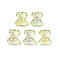 Transparent Acrylic Cabochons, Rainbow Color Plated, Bear, Champagne Yellow, 21x17.5x9mm