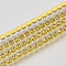 Electrophoresis Iron Rhinestone Strass Chains, Rhinestone Cup Chains, with Spool, Citrine, SS12, 3~3.2mm, about 10yards/roll