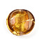 Handmade Silver Foil Glass Beads, Flat Round, Gold, 19~21x10~12mm, Hole: 1~2mm