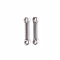 Non-Tarnish 201 Stainless Steel Links Connectors, Laser Cut, Bar, Stainless Steel Color, 12.5x2x1mm, Hole: 1mm
