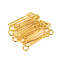 304 Stainless Steel Eye Pins, Golden, 15mm, Hole: 2mm, Pin: 0.6mm