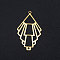 201 Stainless Steel Filigree Charms, Rhombus, Golden, 39x23.5x1mm, Hole: 1.6mm