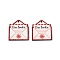 Printed Poplar Wood Pendants, Christmas Series, Envelope, 30x28x2mm, Hole: 1.6mm