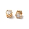 Brass Pave Clear Glass Multi Strand Links, Column, Nickel Free, Golden, 5x5x5mm, Hole: 1.4x2.5mm