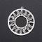 Non-Tarnish 201 Stainless Steel Solar Eclipse Pendants, Laser Cut, Ring with Sun, Stainless Steel Color, 33x30.5x1mm, Hole: 1.6mm