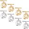 8 Sets 2 Colors Brass Toggle Clasps, Nickel Free, Real Gold Plated & Real Platinum Plated, Pendant: 18.5x16x3mm, Bar: 18.5x4x3mm, Hole: 1.5mm~1.8mm, 4 sets/color