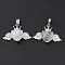 Natural Quartz Crystal Pendants, Rock Crystal Pendants, Heart Charms with Wings & Crown, with Platinum Tone Brass Crystal Rhinestone Findings, 26x35.5x8mm, Hole: 8x5mm