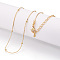 Brass Ball Boston Link Chain Necklaces, with Lobster Claw Clasps, Real 18K Gold Plated, 17.72x0.02 inch(450x0.5mm)