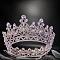 Alloy Rhinestone Crown Hair Bands, Hair Accessories for Woman Girls Wedding Party Decoration, Light Rosaline AB, 125mm