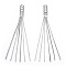 Clear Glass Tassel Big Pendnants, with Brass Chains Findings, Platinum, 87x6x2.5mm, Hole: 1.5mm