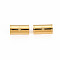304 Stainless Steel Beads, Column with Star, Real 14K Gold Plated, 12x6mm, Hole: 1.8mm