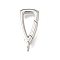 Brass Spring Gate Rings, Long-Lasting Plated, Lead Free & Cadmium Free, Rack Plating, Triangle Charm, Platinum, 20x9x4mm, Hole: 2x1mm