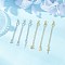 6Pcs 6 Styles 304 Stainless Steel Ends Chains Set, Star & Heart & Cross, Twisted Chain Extension, with Zinc Alloy Lobster Claw Clasps and Alloy Charms for Anklet Jewelry, Golden & Stainless Steel Color, 60~70mm