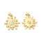 Rack Plating Brass Micro Pave  Cubic Zirconia Pendants, Cadmium Free & Lead Free, Long-Lasting, Sun, Real 18K Gold Plated, 22.5x22x2mm, Hole: 3mm