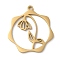304 Stainless Steel Pendants, Flower, Golden, 23.5x21.5x1mm, Hole: 1.5mm