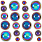 Acrylic Cabochons, AB Color Plated, Half Round, Black, 6~14x3~7mm, 1000pcs/set
