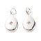 Brass Micro Pave Clear Cubic Zirconia Pendants, Cadmium Free & Lead Free, Teardrop, Platinum, 16.5x9.5x3.5mm, Hole: 3.5mm