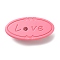 Oval with Word Love Resin Alligator Hair Clips, with Iron Findings, Hair Accessories for Girls, Pink, 23x46x11mm