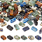 120Pcs 6 Styles Natural Mixed Gemstone Beads, 2-Hole, Rectangle, 2.5~3x5x2.5mm, Hole: 0.8mm, 20pcs/style