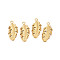 Ion Plating(IP) 304 Stainless Steel Pendants, Leaf, Nickel Free, Real 18K Gold Plated, 35.5x15.5x2.5mm, Hole: 2.5mm