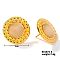 Cute Flat Round Cat Eye Stud Earrings for Summer, Pink, 2mm