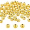 SUNNYCLUE 100Pcs Golden Beads 8mm Tibetan Style Textured Gold Beads Bulk Frosted Brass Metal Bead Round Shiny Ribbon Pattern Beads Loose Spacer Beads for Jewelry Making Beading Kit DIY Craft Supplies