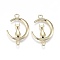 Alloy Jewelry Pendants, Moon with Cat, Light Gold, 28x20x3mm, Hole: 2.5mm